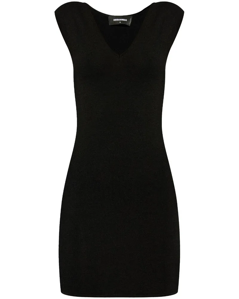 Dsquared2 Minikleid mit Logo-Schild - Schwarz Schwarz