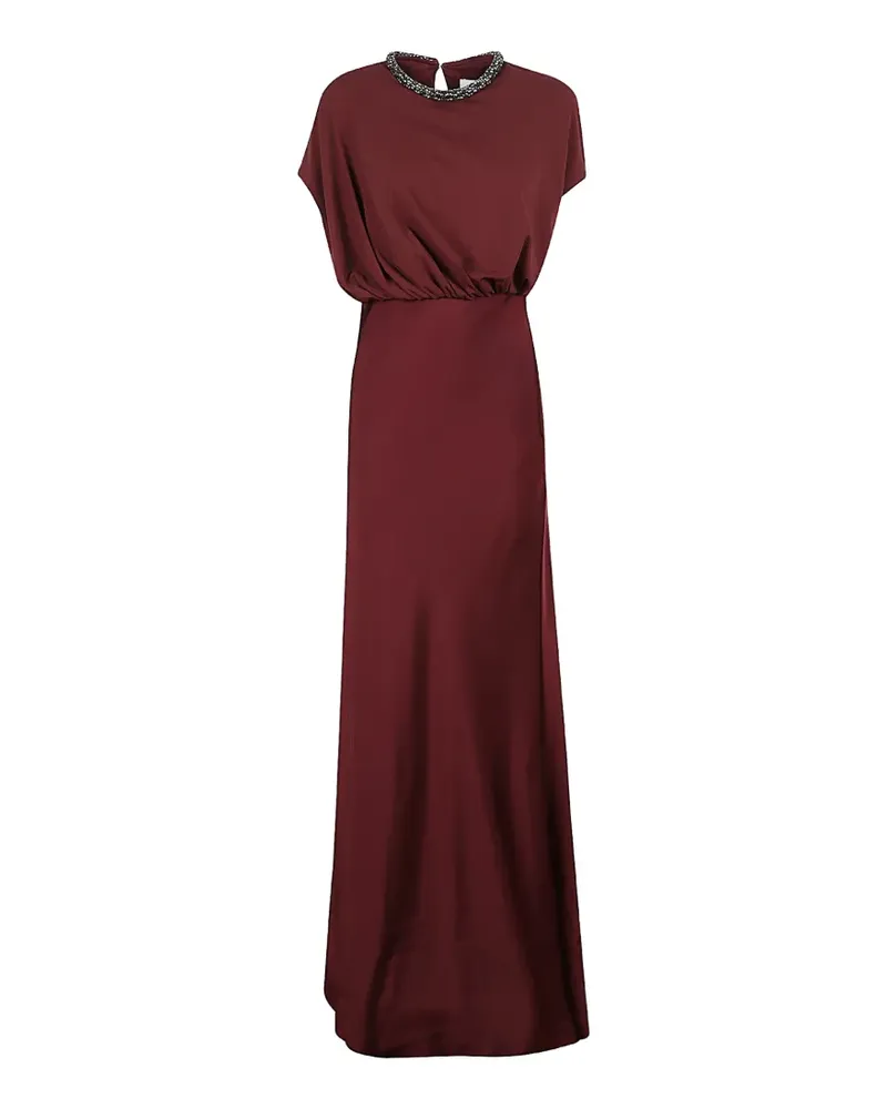 Roland Mouret crystal-embellished gathered maxi dress - Rot Rot