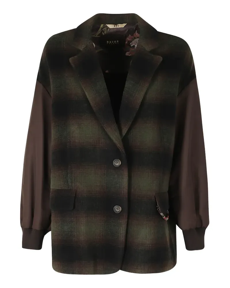 Bazar Deluxe check-pattern panelled jacket - Grün Grün