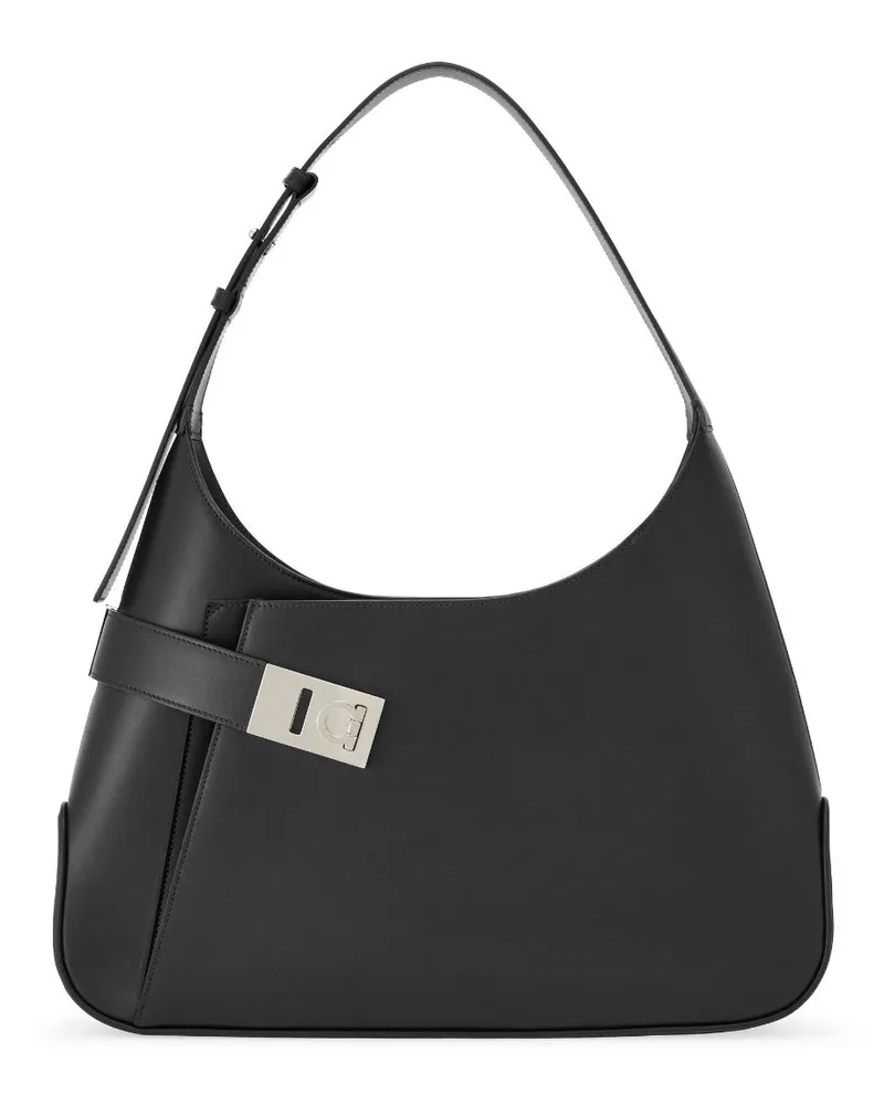 Ferragamo Schultertasche mit Gancini-Schnalle - Schwarz Schwarz