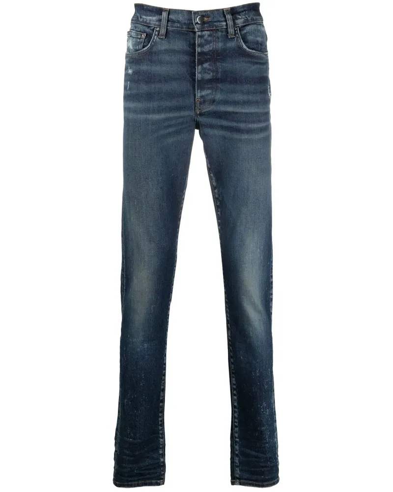 Amiri Schmale Jeans im Distressed-Look - Blau Blau