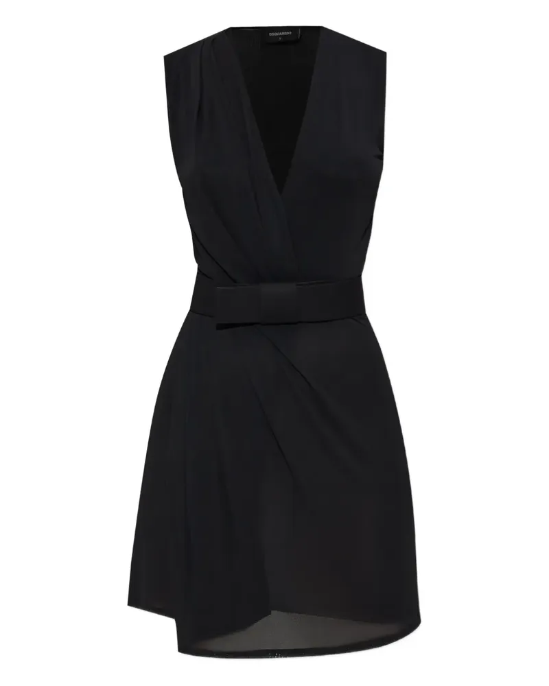 Dsquared2 Wickelkleid mit Gürtel - Schwarz Schwarz