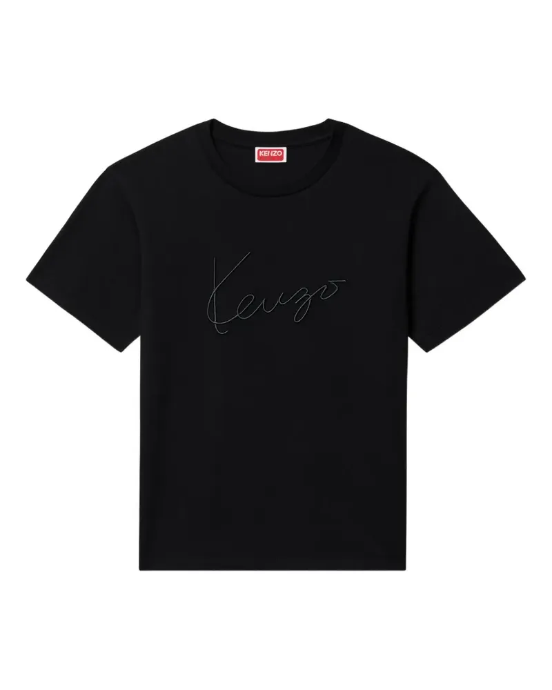Kenzo Signature embroidered T-shirt - Schwarz Schwarz