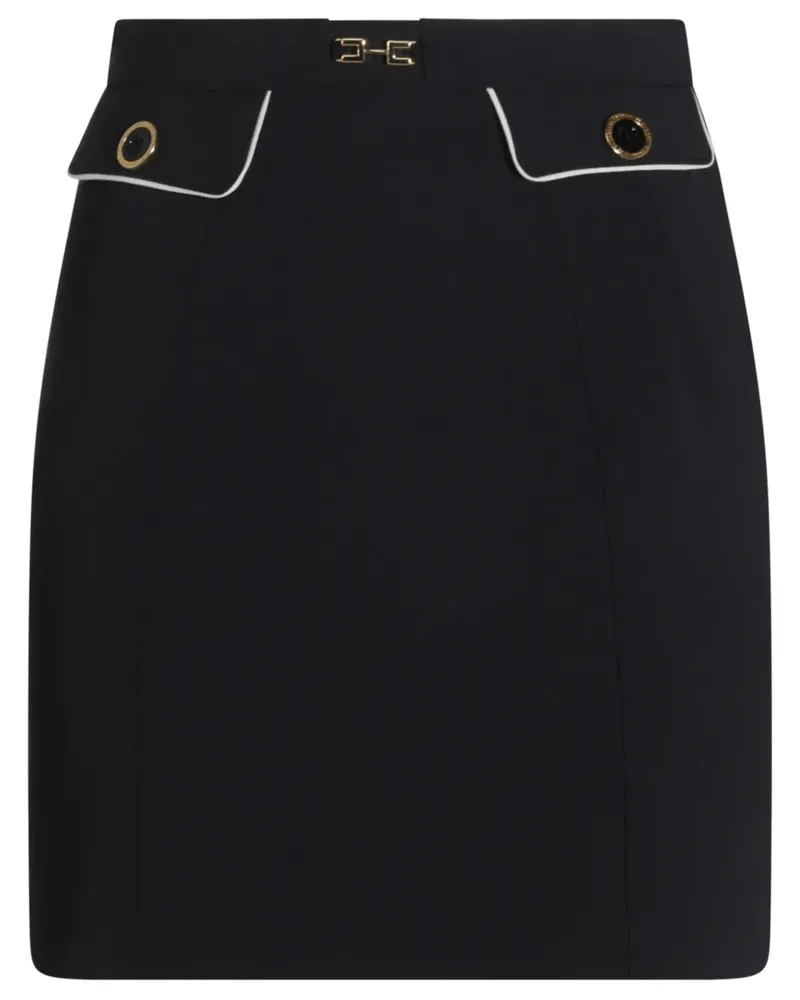 Elisabetta Franchi Rock mit Logo-Schild - Schwarz Schwarz