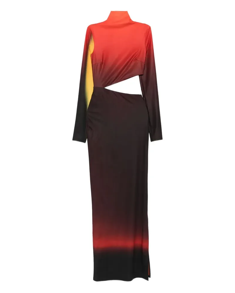 Patrizia Pepe Cut-Out-Kleid mit Farbverlauf-Print - Rot Rot