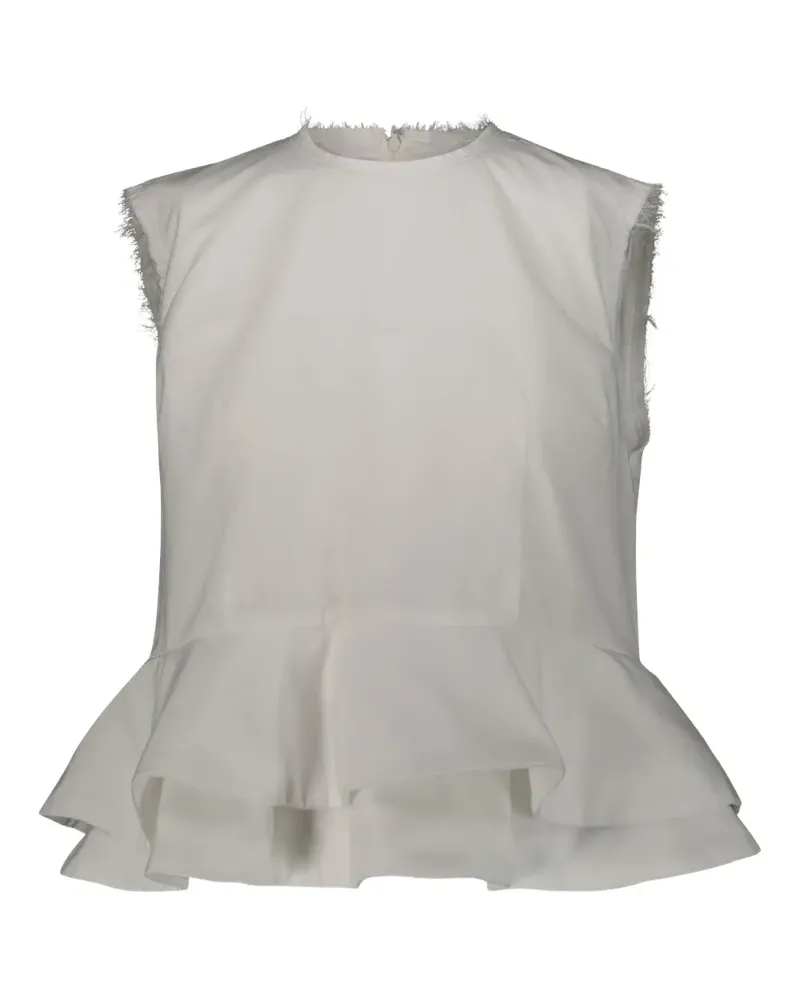 Comme des Garçons Bluse mit ausgefranstem Finish - Weiß Weiß