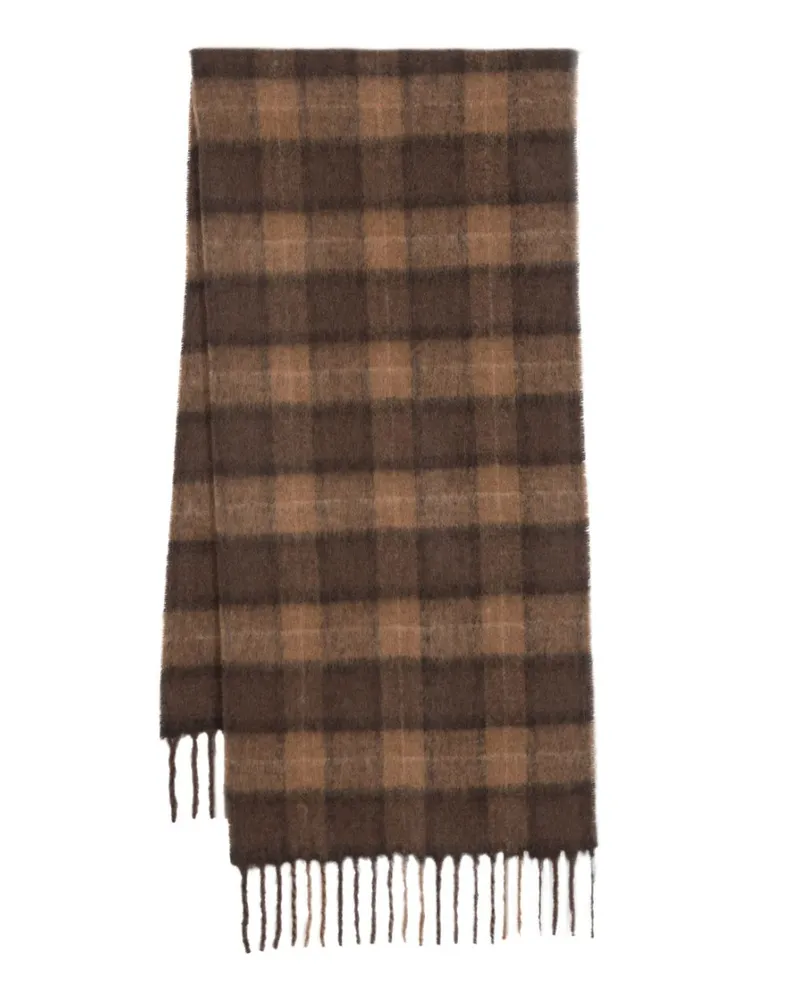 Woolrich Karierter Schal mit Fransen - Braun Braun