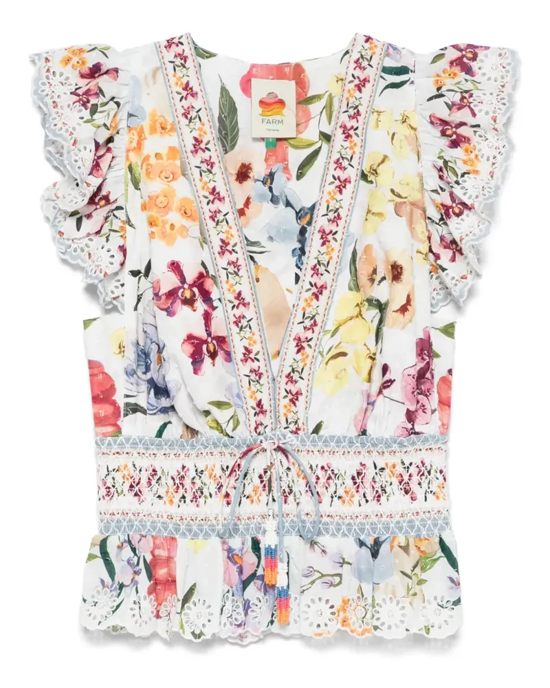 FARM Rio Greek Garden Bluse - Weiß Weiß