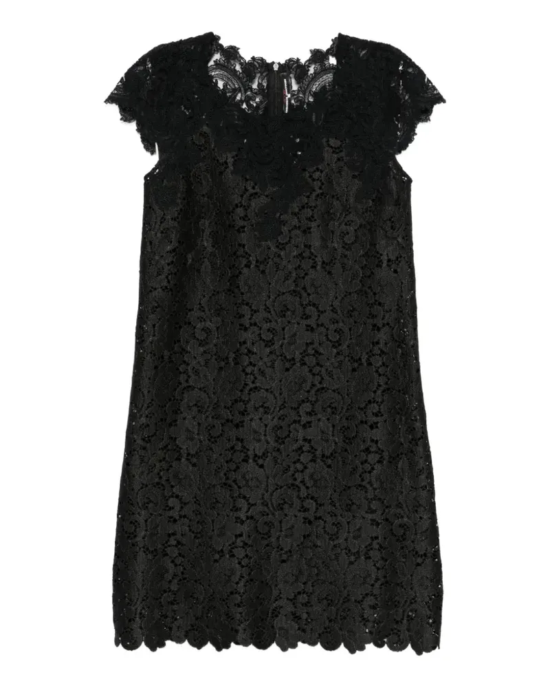 Ermanno Scervino floral-lace scalloped-edge mini dress - Schwarz Schwarz