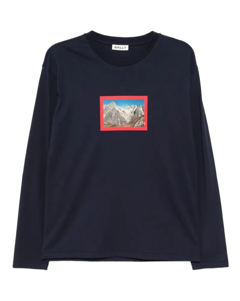 Bally T-Shirt mit grafischem Print - Blau Blau