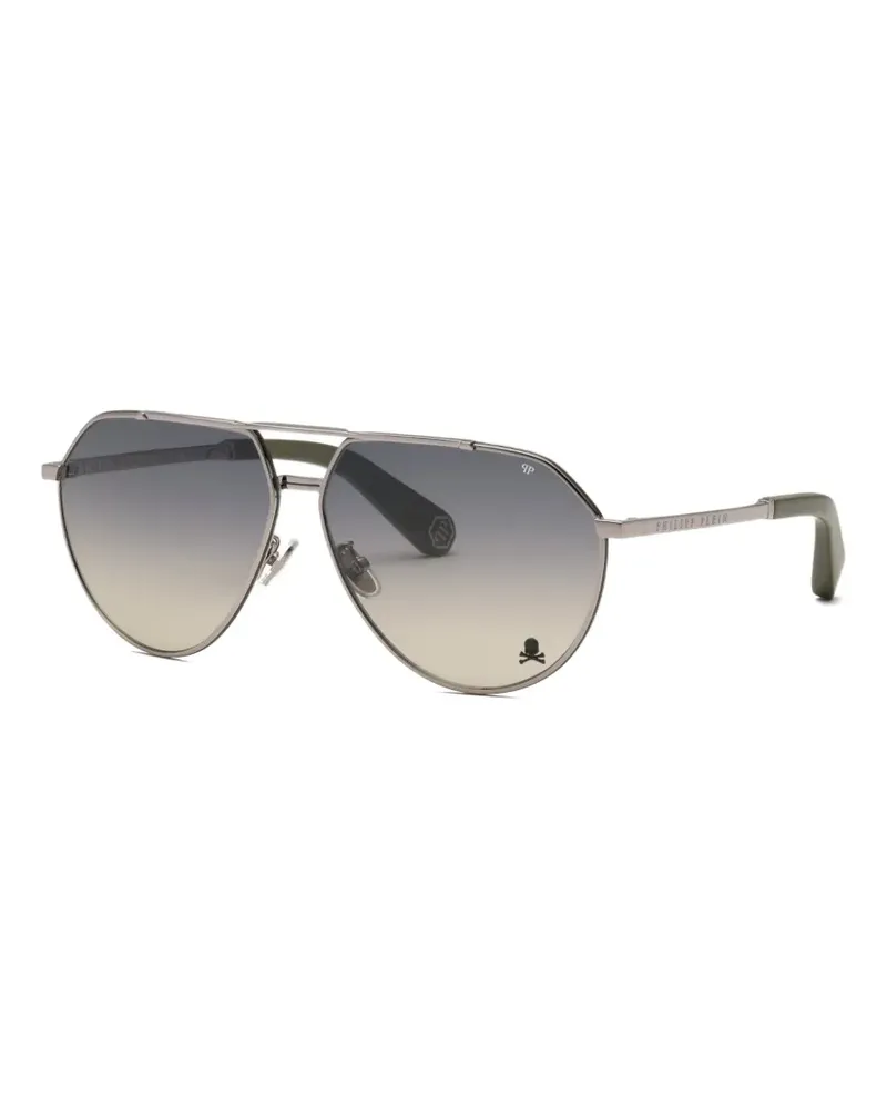 Philipp Plein skull-motif pilot sunglasses - Grau Grau