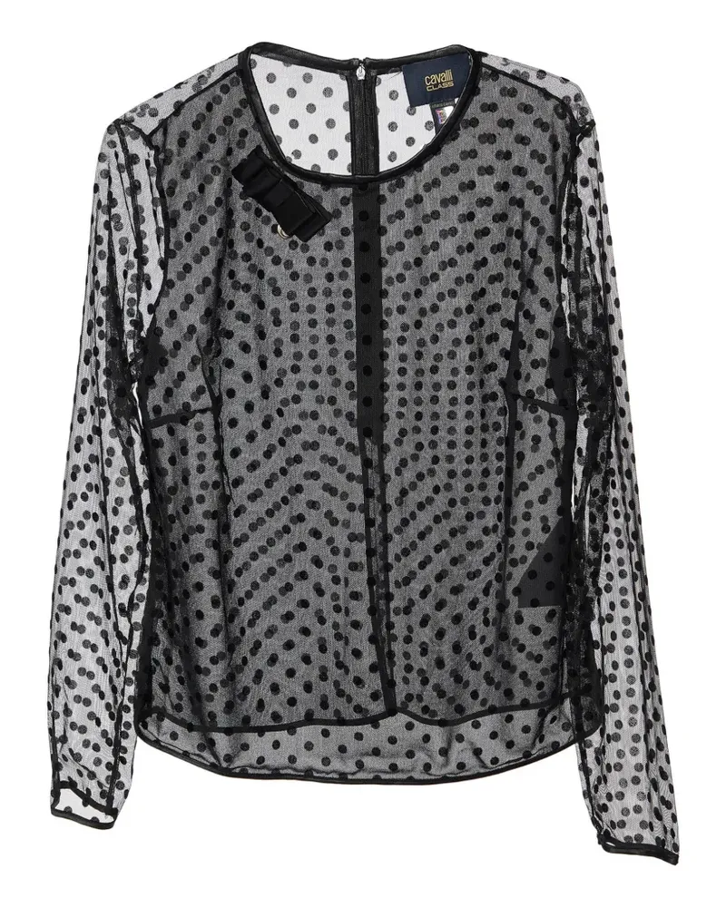 Roberto Cavalli flock dotted blouse - Schwarz Schwarz