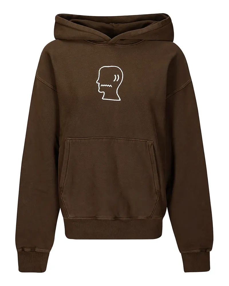 Brain Dead embroidered-logo hoodie - Braun Braun
