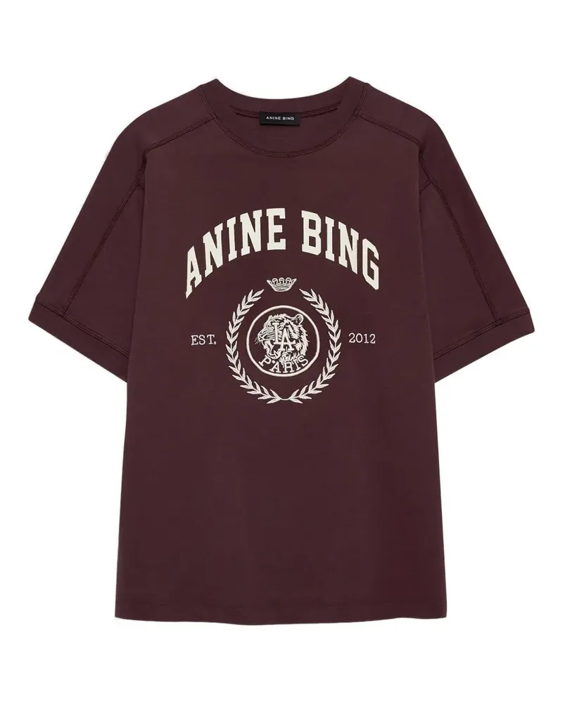 Anine Bing Jaylin T-Shirt mit Logo-Print - Rot Rot