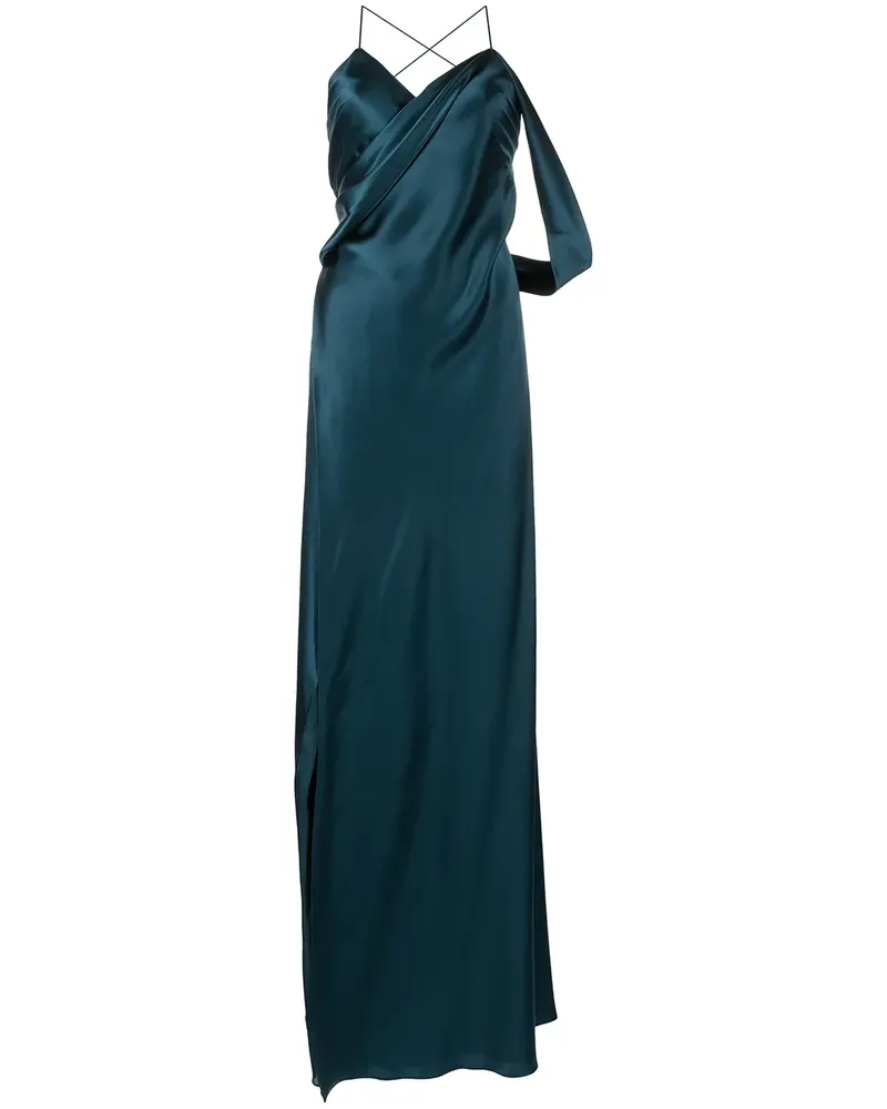 mason by michelle mason Seidenkleid mit V-Ausschnitt - Blau Blau