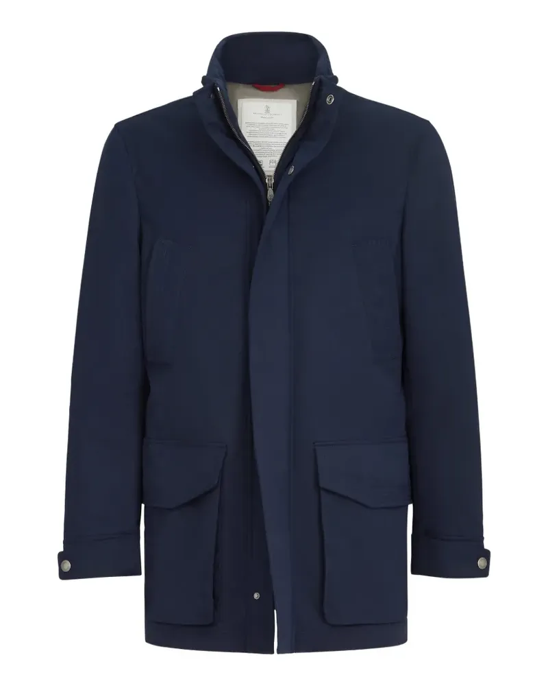 Brunello Cucinelli water-resistant microfiber parka with Thermore® padding and packable hood - Blau Blau