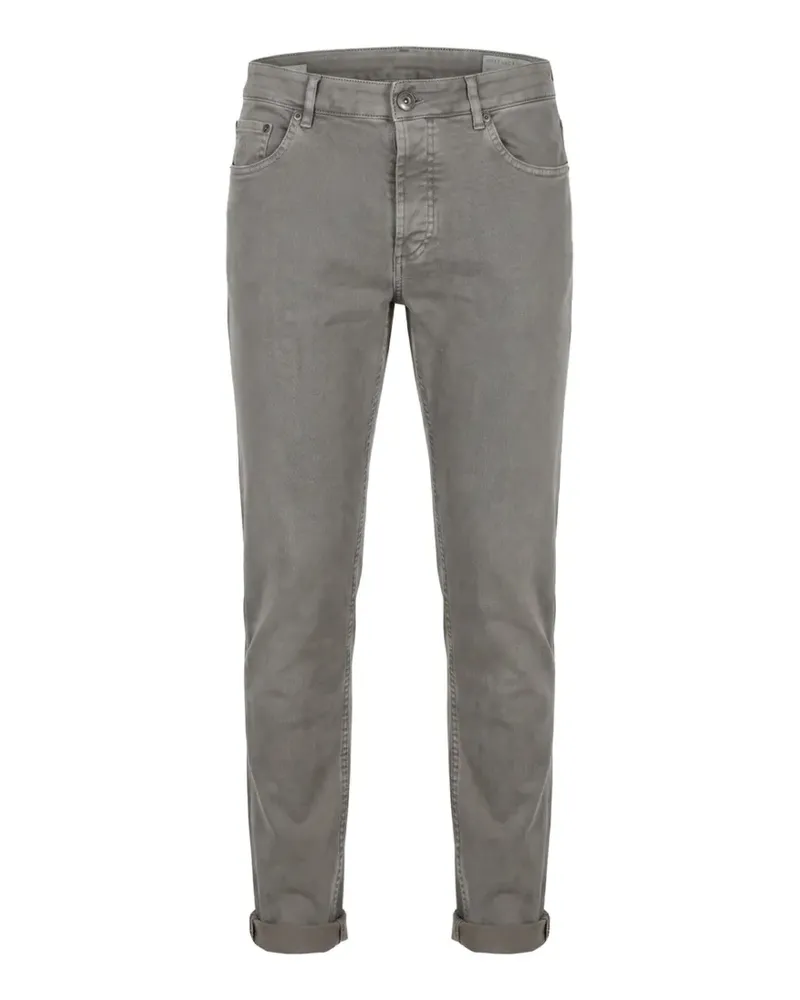 Brunello Cucinelli five-pocket logo-patch jeans - Grau Grau