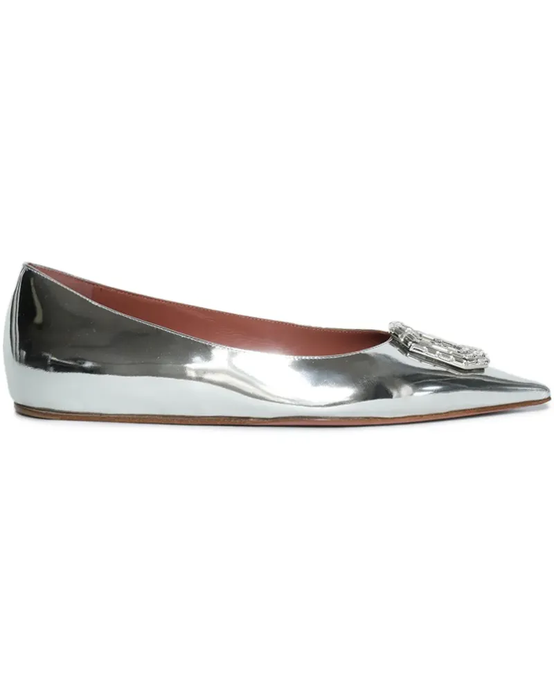 Amina Muaddi Camelia Ballerinas - Silber Silber