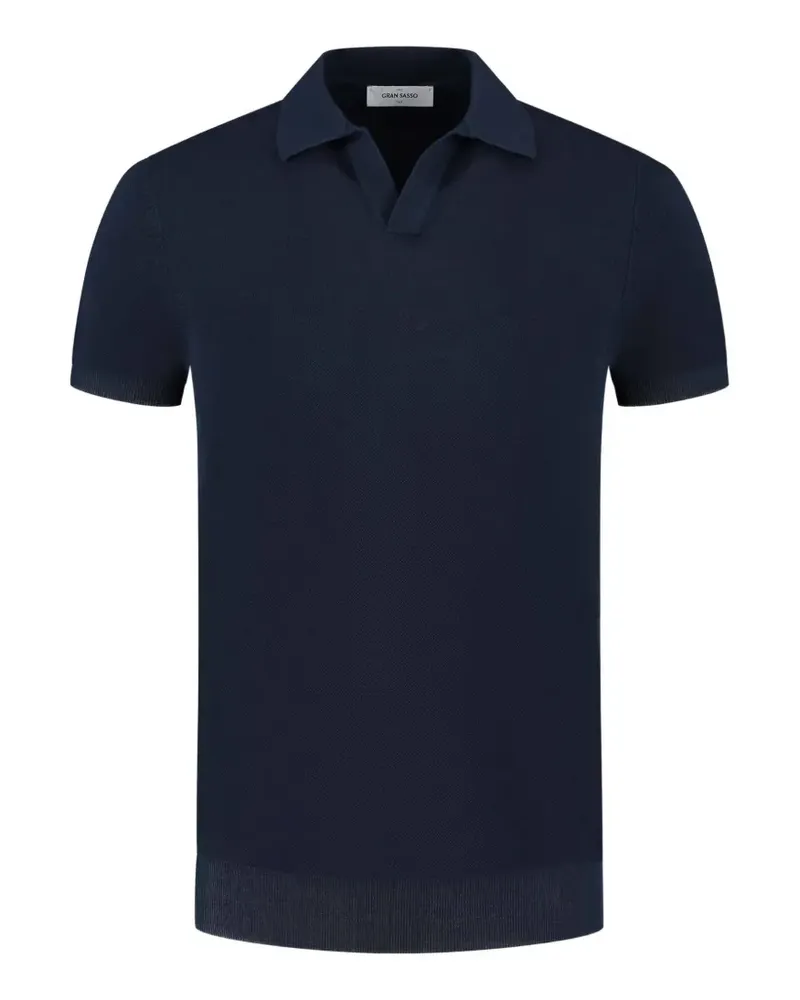 Gran Sasso T-Shirt mit Poloshirtkragen - Blau Blau