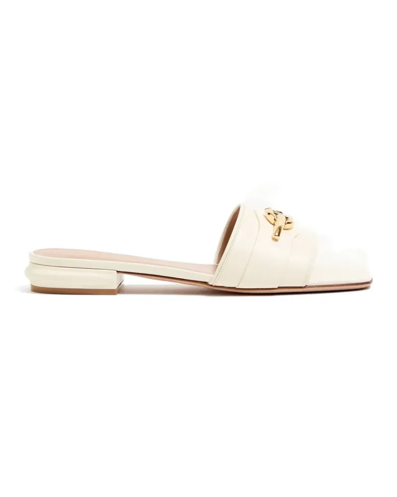 Valentino Garavani Vlogo The Bold Edition Slide Sandalen aus Kalbsleder 20mm - Weiß Weiß