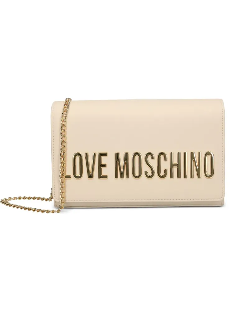 Moschino Umhängetasche mit Logo-Schild - Nude Nude