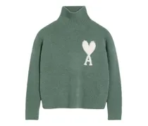 Ami de Coeur Sweatshirt mit Stehkragen - Grün