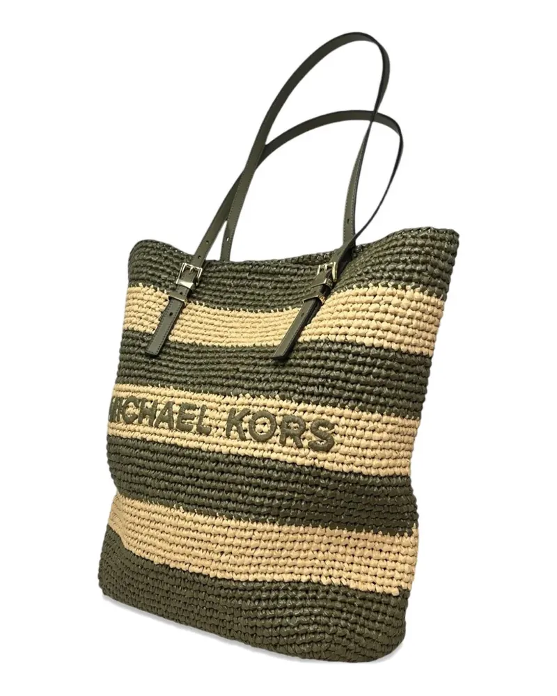 Michael Kors Gestreifte Handtasche mit Schnalle - Grün Grün