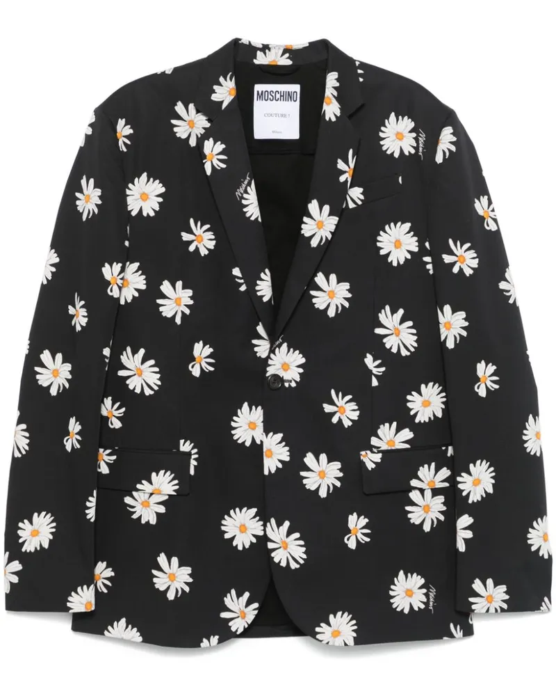 Moschino Sakko mit Blumen-Print - Schwarz Schwarz