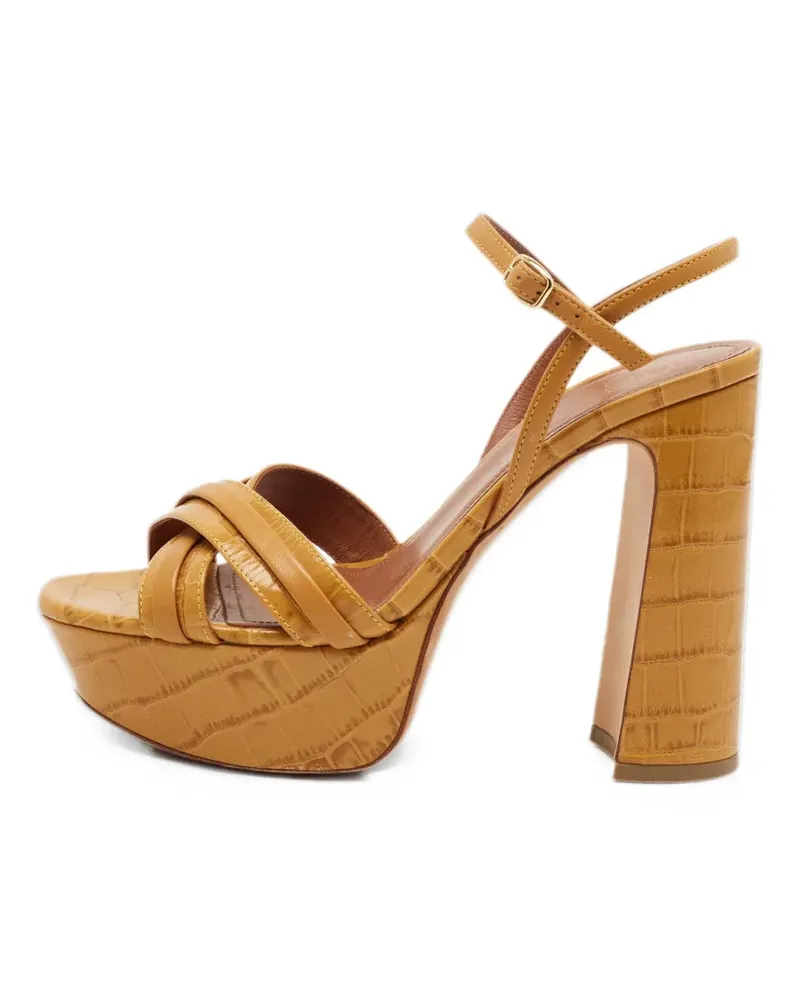 Malone Souliers Mila crocodile-embossed sandals - Nude Nude