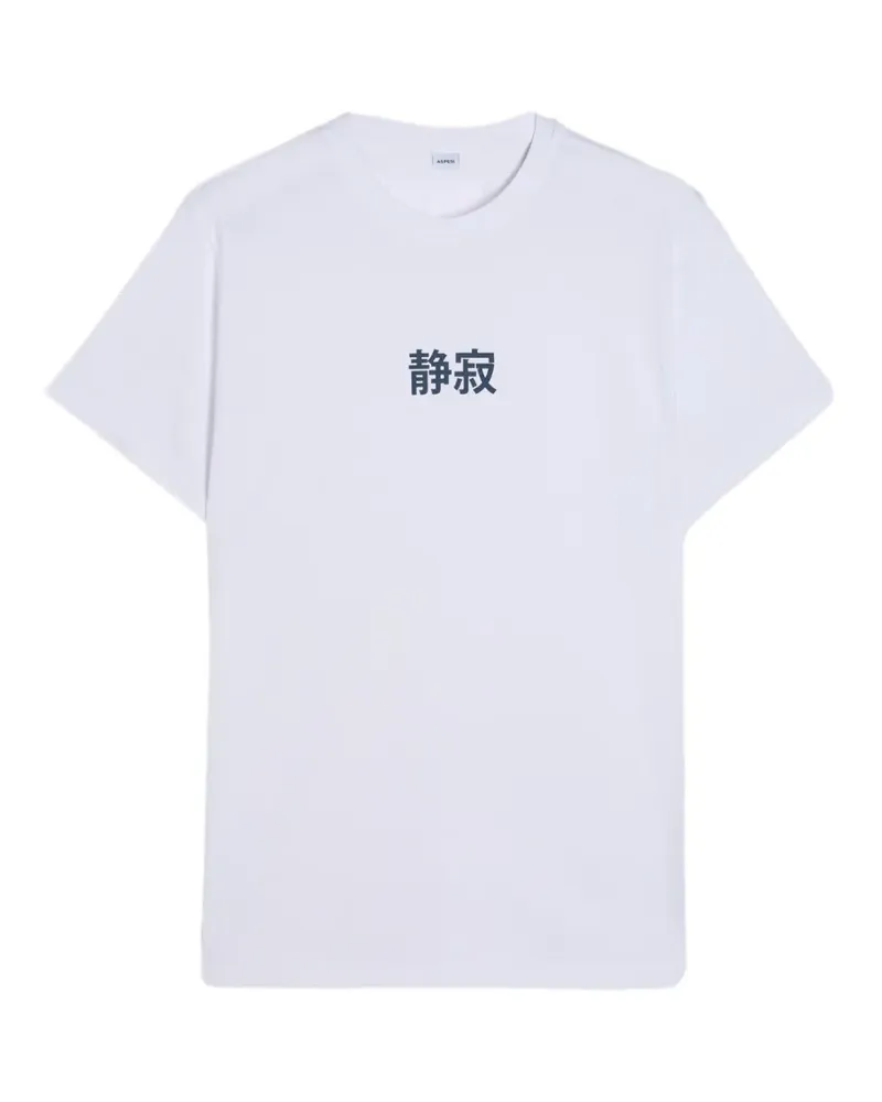 ASPESI T-Shirt mit grafischem Print - Weiß Weiß