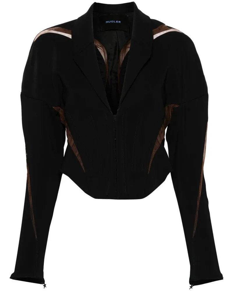 Thierry Mugler Spiral Illusion Jacke Schwarz