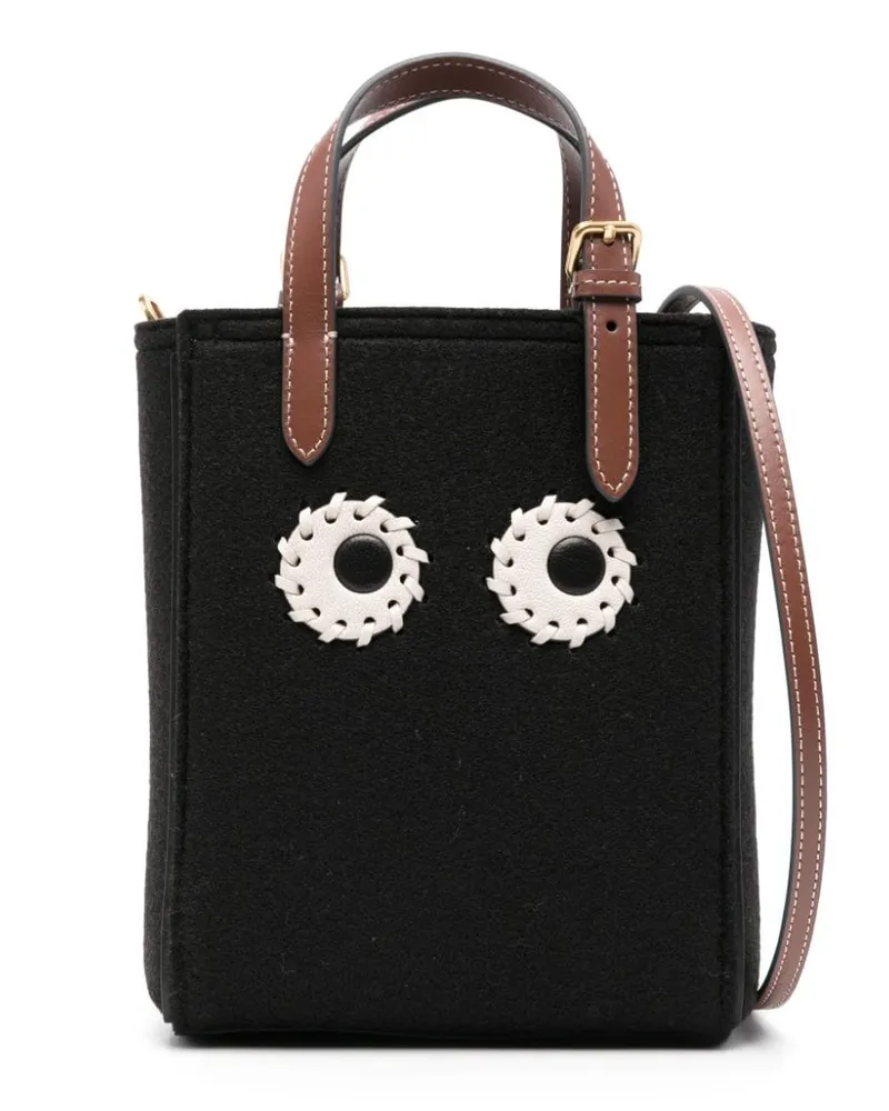 Anya Hindmarch Mini Eyes Umhängetasche Schwarz