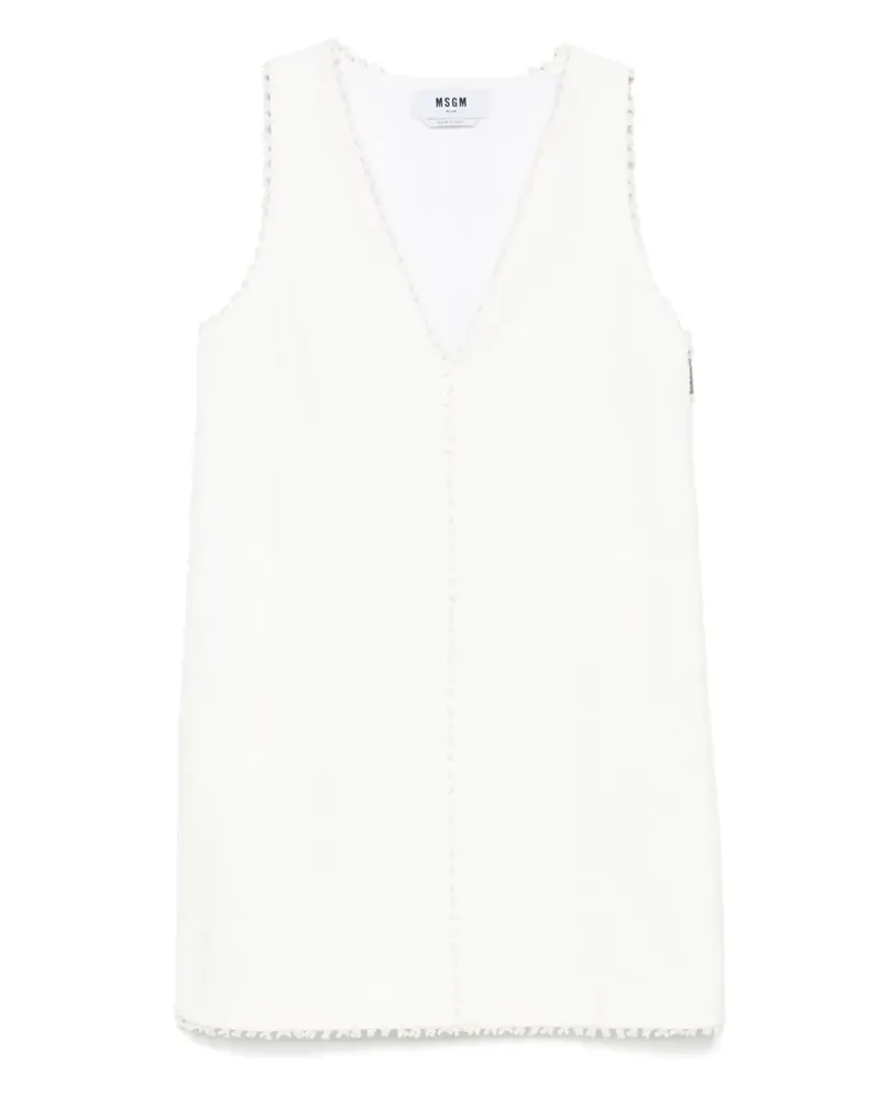 MSGM Ausgefranstes Minikleid - Weiß Weiß
