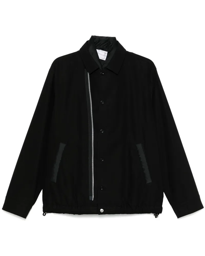 Sacai Jacke im Layering-Look - Schwarz Schwarz