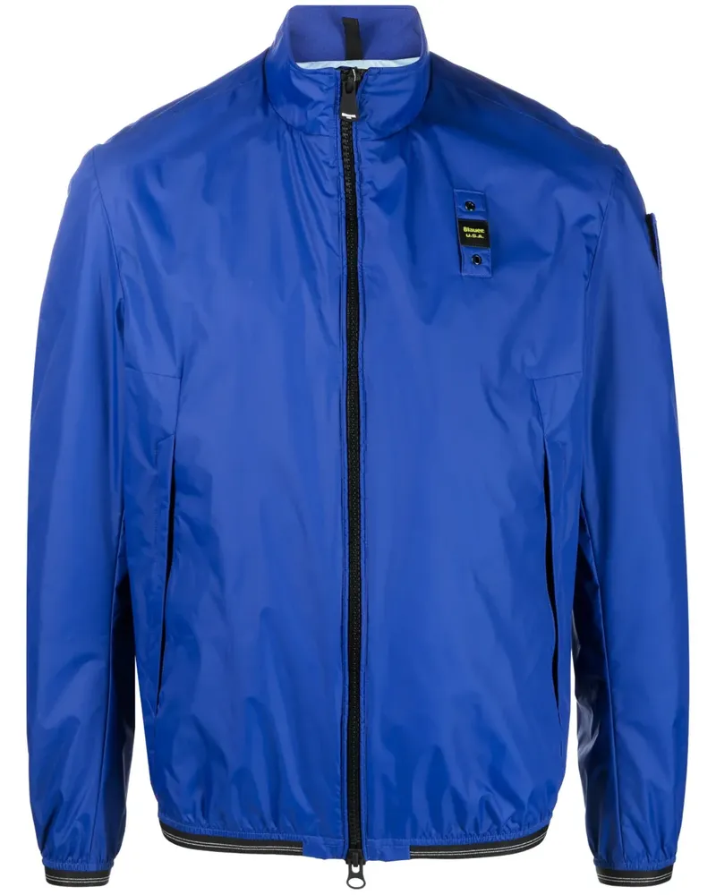 Blauer Jacke mit Reißverschluss Blau