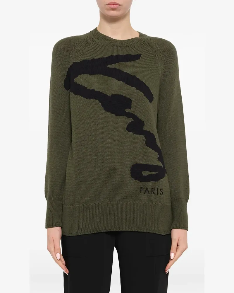 Kenzo raglan-sleeve sweater - Grün Grün