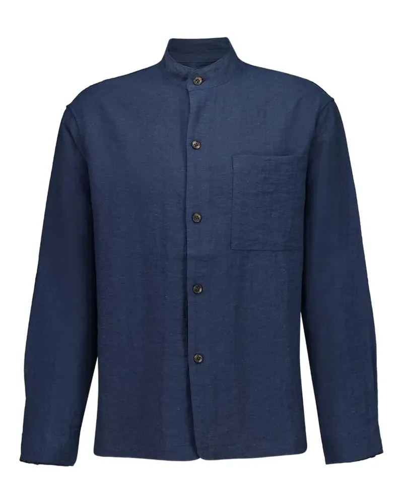 COMMAS Hemd mit Mandarinkragen - Blau Blau