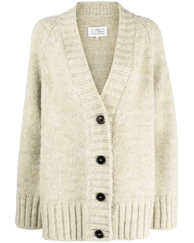 Maison Margiela Botanical Dye Cardigan mit V-Ausschnitt - Nude Nude
