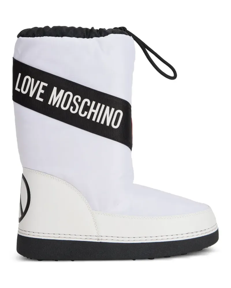 Moschino Schneestiefel mit Logo-Verzierung - Weiß Weiß