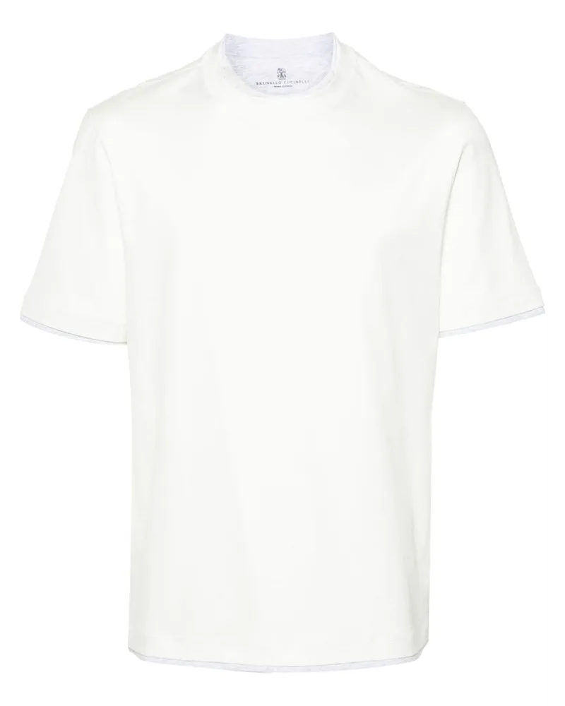 Brunello Cucinelli T-Shirt im Layering-Look - Weiß Weiß