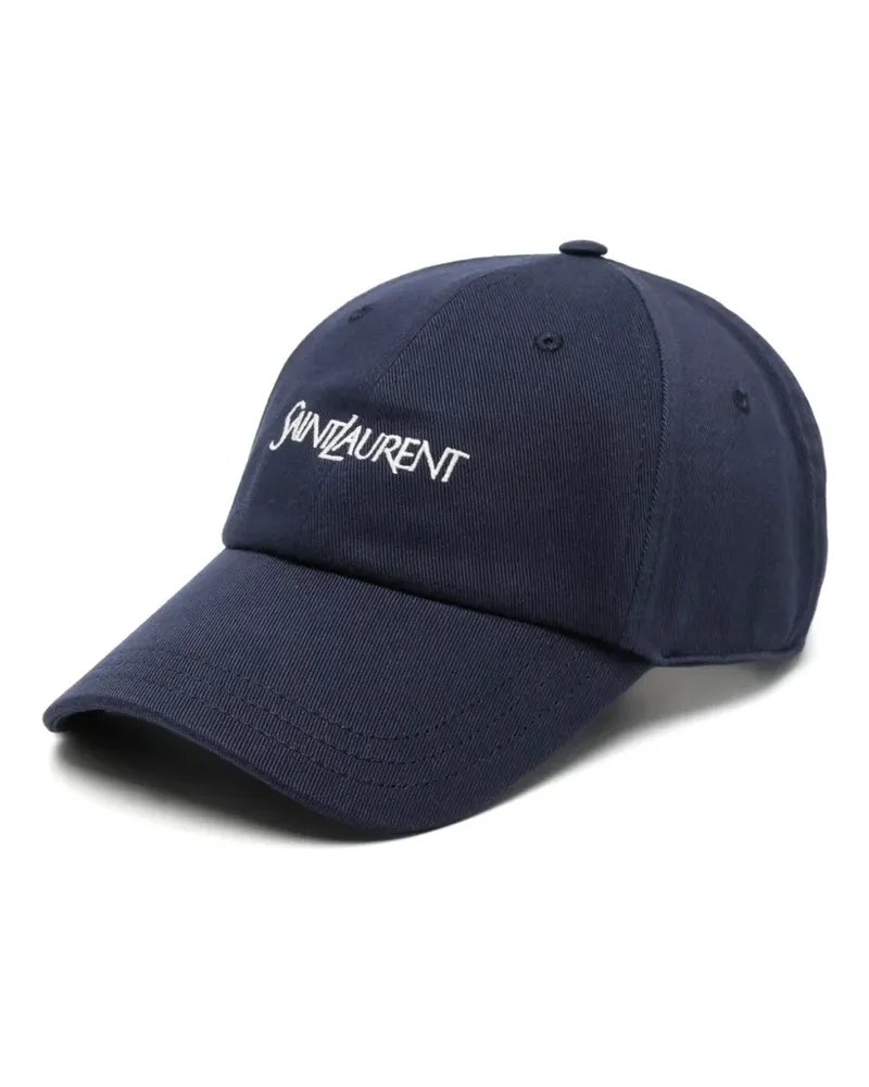 Saint Laurent Baseballkappe mit Logo - Blau Blau