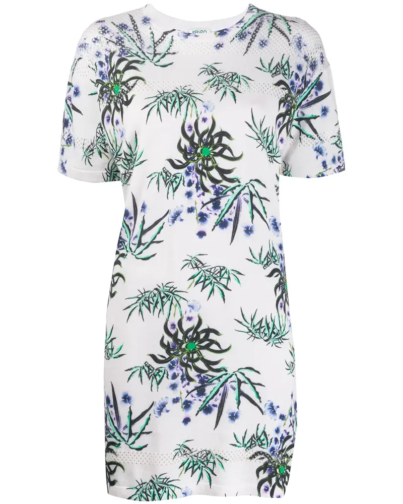 Kenzo T-Shirtkleid mit Print - Weiß Weiß
