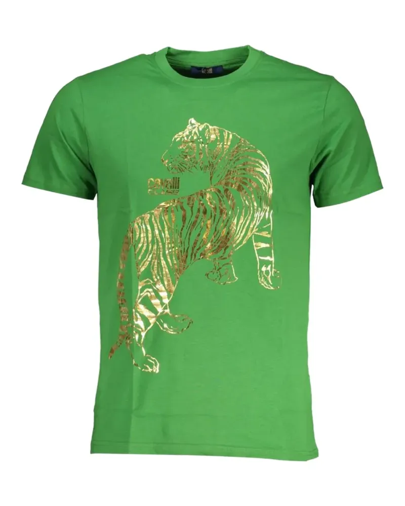 Roberto Cavalli tiger-print cotton t-shirt - Grün Grün