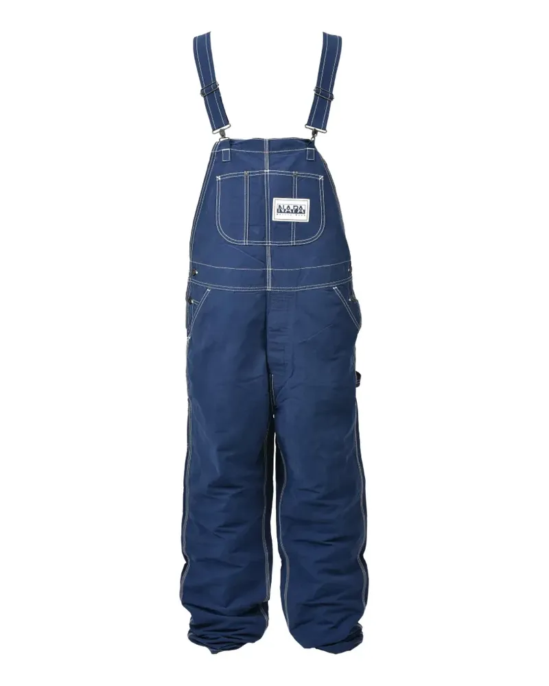 Napa By Martine Rose logo-patch contrast-stitch overalls - Blau Blau