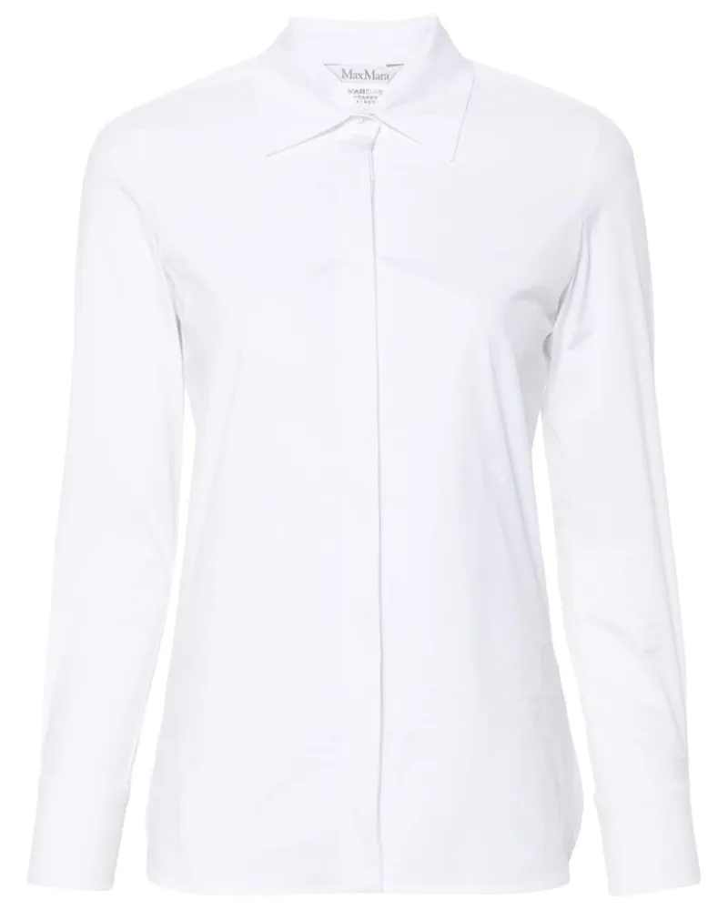 Max Mara Knut Popeline-Hemd - Weiß Weiß