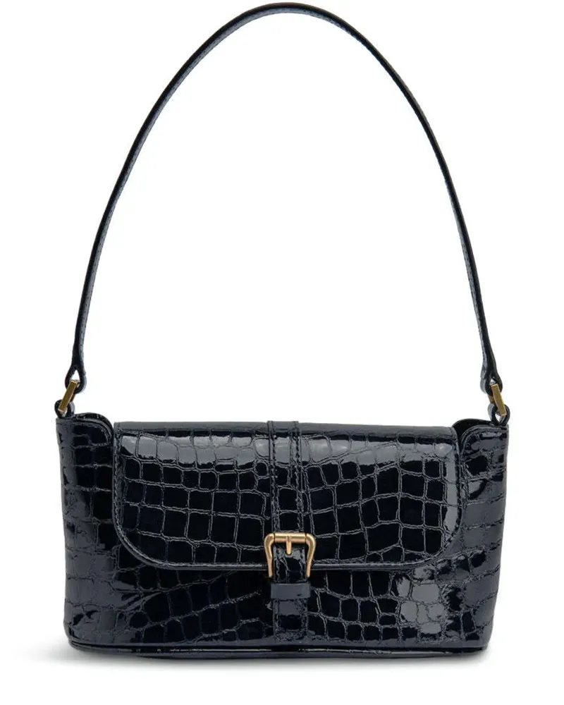 by FAR Miranda crocodile-embossed east-west bag - Blau Blau