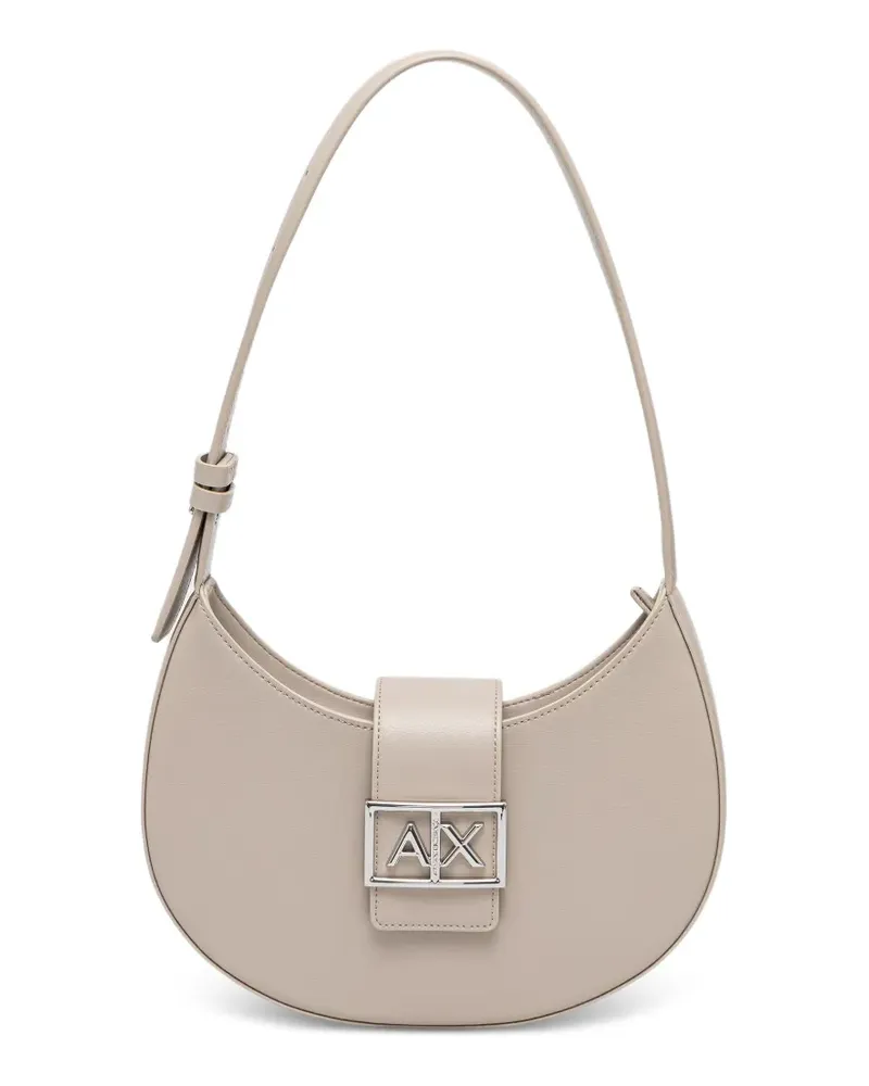 Armani Exchange Crescent Schultertasche mit Logo-Schild - Nude Nude