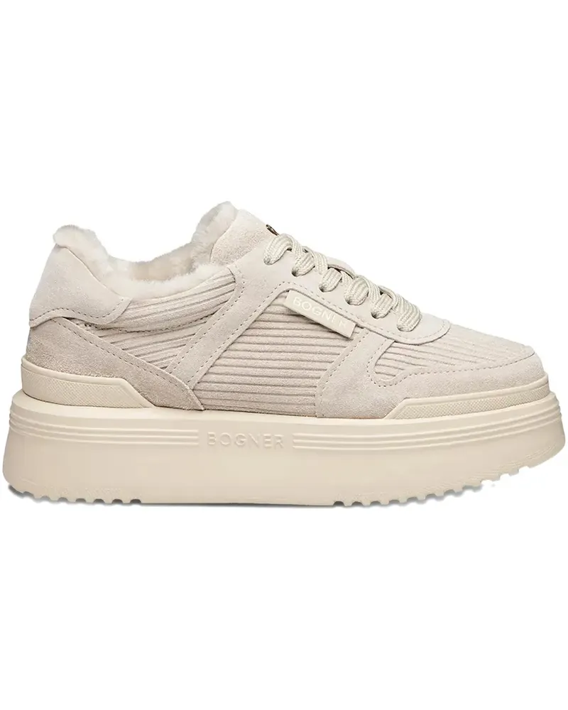 Bogner New York 10 ribbed platform sneakers - Nude Nude