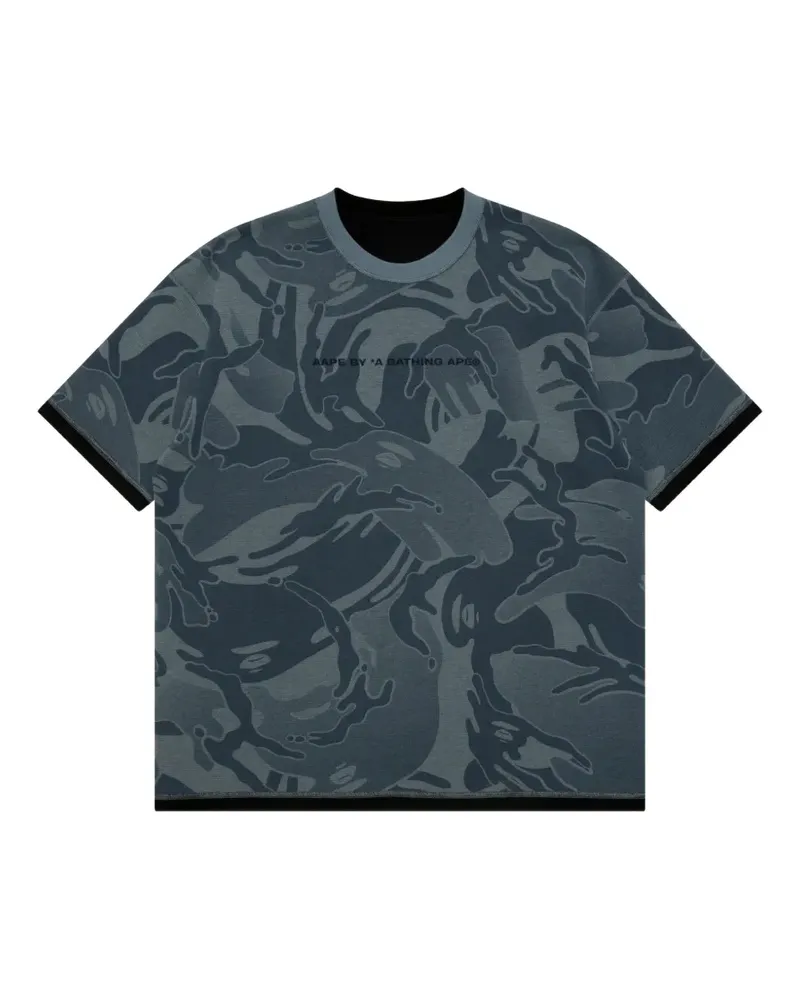 BAPE reversible camo-print T-shirt - Blau Blau