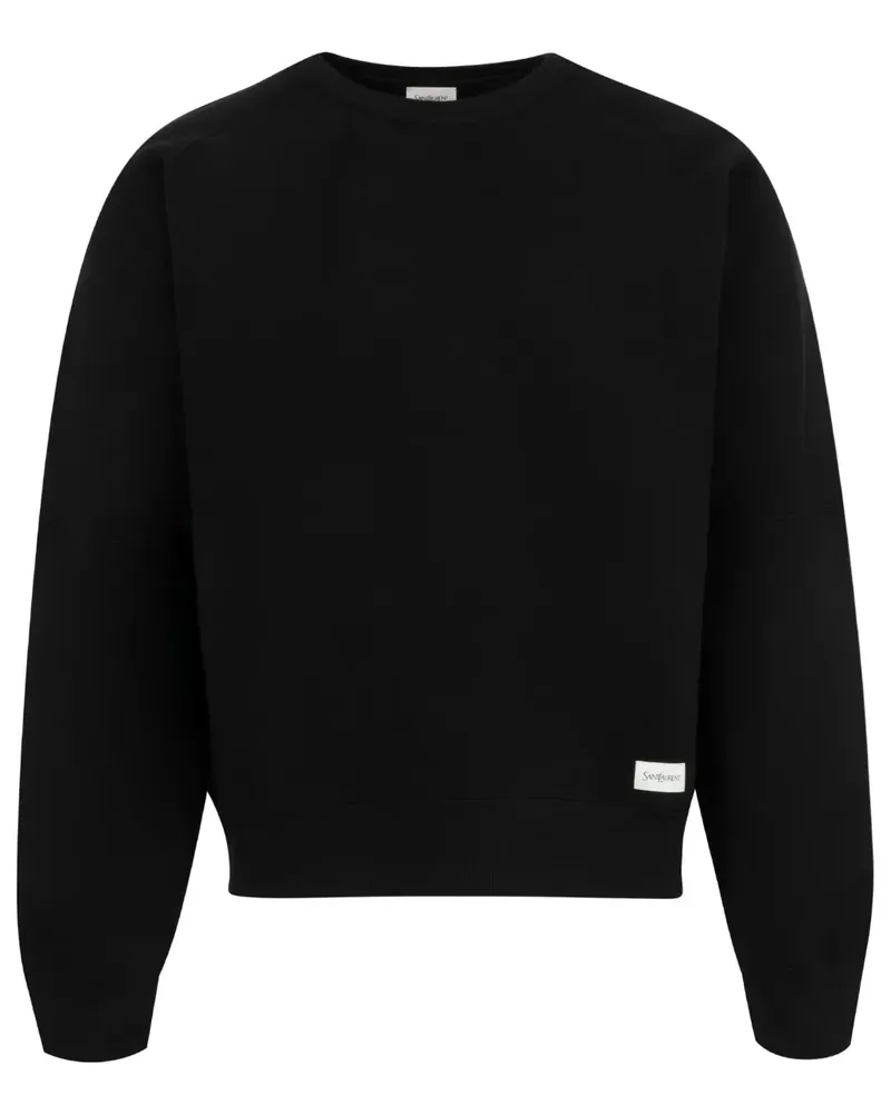 Saint Laurent Sweatshirt mit Logo-Patch - Schwarz Schwarz